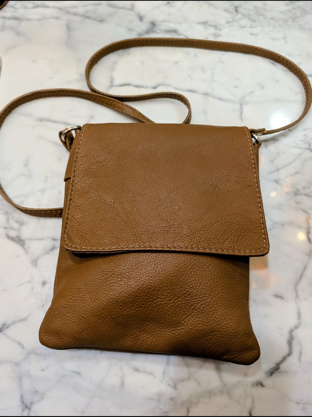 Genuine Leather, Made In Tuscany Italy Tan Boutique Crossbody Bag